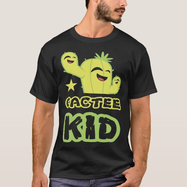 Cactee Kid Pot Gardening Succulent Plant Garden Vi T-Shirt (Front)