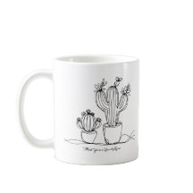 Cacti Abstract Line Art with Personalised Text