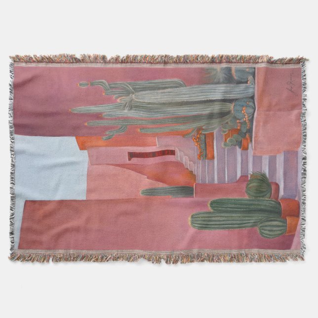 Cacti Ally | Art Throw Blanket | Original Painting (Front)