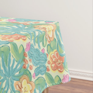 Cacti and plant Desert Botanical Green Orange Pink Tablecloth
