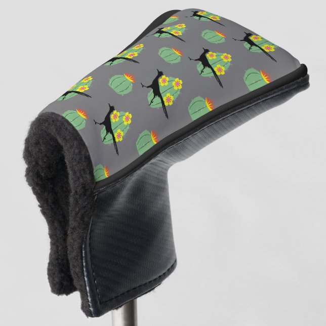 Cacti And Roadrunners Golf Head Cover (3/4 Front)
