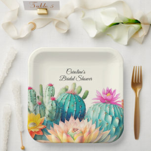 Cacti And Succulent Paper Plate