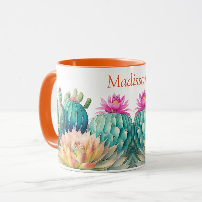 Cacti And Succulent With Name Mug (Front Left)