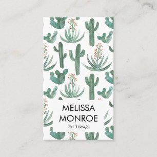 Cacti and Succulents desert illustrated watercolor Business Card