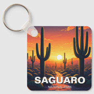 Cacti at Saguaro National Park Souvenir Key Ring