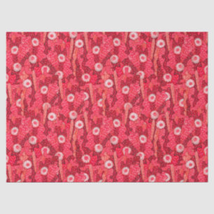 Cacti Camouflage, Floral Pattern, Strawberry Red Tissue Paper