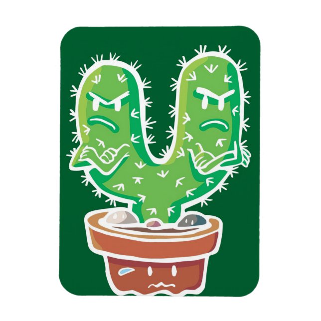 Cacti Couple Crossed Magnet (Vertical)