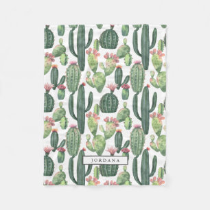 Cacti Desert Theme Personalised Fleece Blanket
