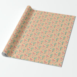 Cacti, Flowers and Desert Birds Wrapping Paper