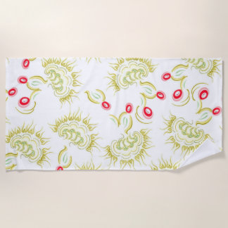 Cacti flowers beach towel