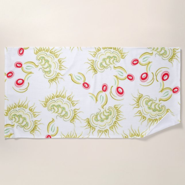 Cacti flowers beach towel (Front)