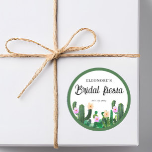 Cacti flowers Bridal Fiesta Classic Round Sticker