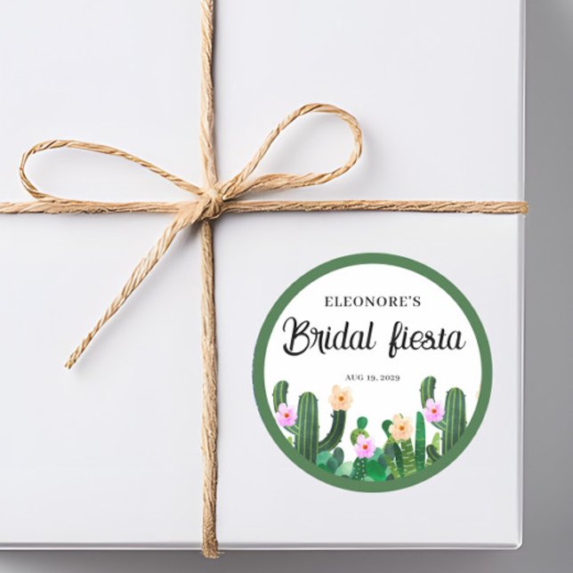 Cacti flowers  Bridal Fiesta  Classic Round Sticker (Creator Uploaded)