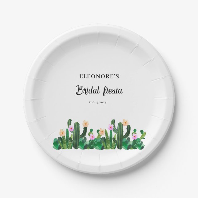 Cacti flowers  Bridal Fiesta  Paper Plate (Front)
