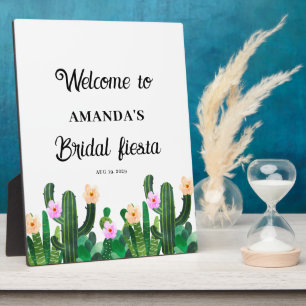 Cacti flowers Bridal Fiesta Welcome Tabletop Plaque