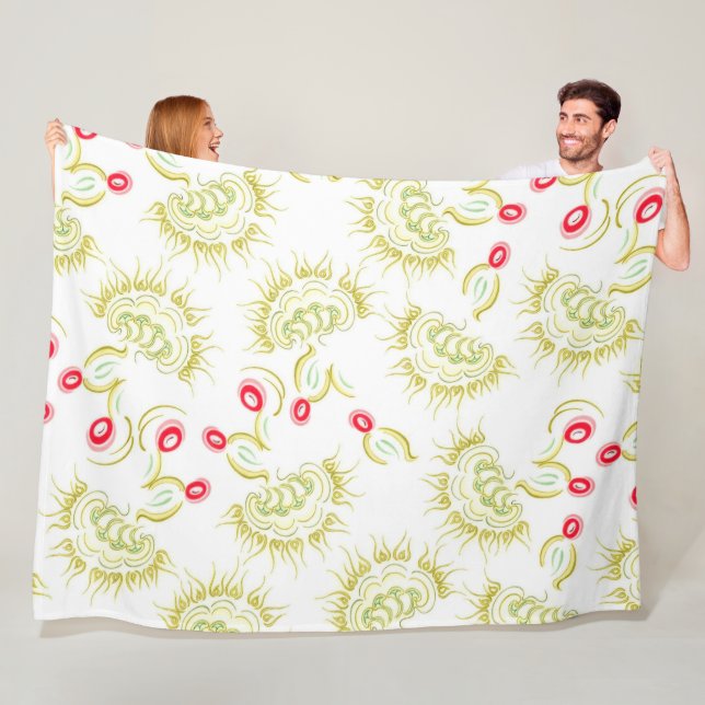 Cacti flowers fleece blanket (In Situ)