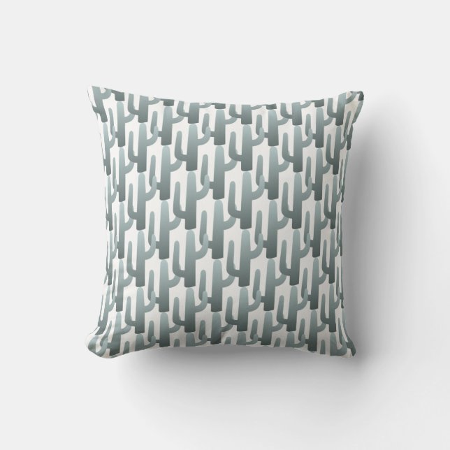 Cacti Grey Blue Cushion (Front)