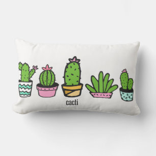 cacti grouping lumbar cushion
