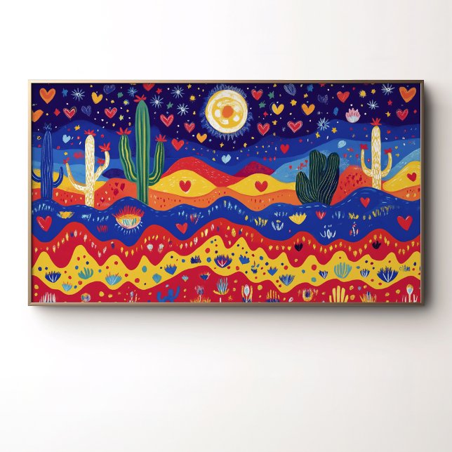 Cacti, Hearts, and Moonlit Stars Poster (Creator Uploaded)