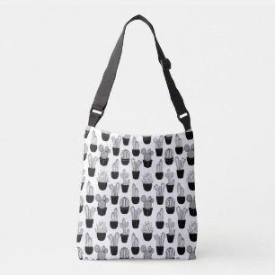 Cacti Line Art Small Pattern Crossbody Bag