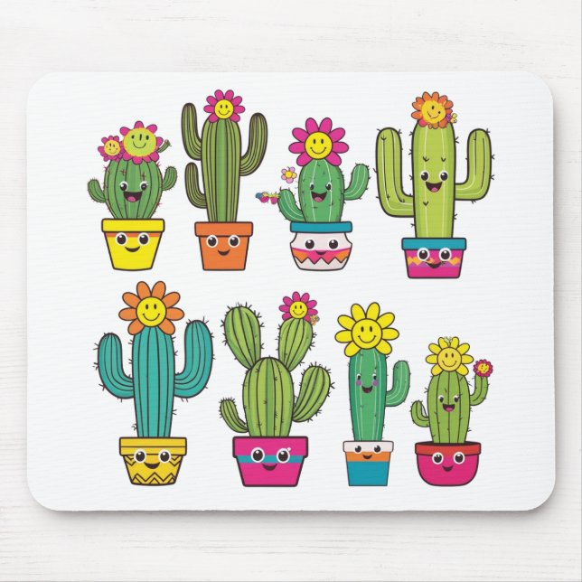 Cacti lovers cute ones mouse mat (Front)
