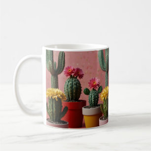 Cacti lovers in flower coffee mug