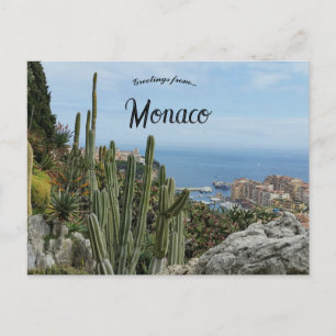 Cacti Near Harbour in Monaco Postcard