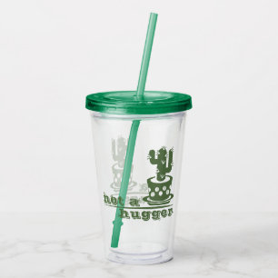 Cacti Not a hugger cactus funny saying Acrylic Tumbler
