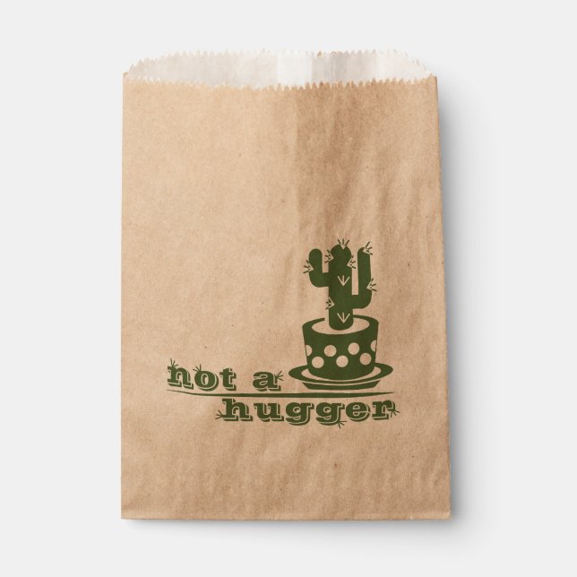 Cacti Not a hugger cactus funny saying Favour Bags (Front)