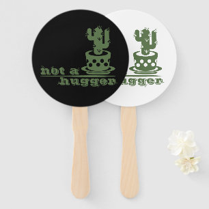 Cacti Not a hugger cactus funny saying Hand Fan