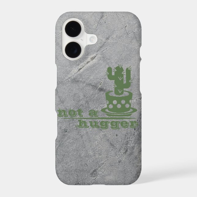 Cacti Not a hugger cactus funny saying iPhone Case (Back)