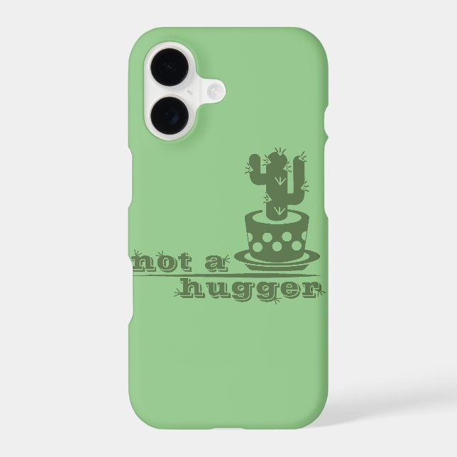 Cacti Not a hugger cactus funny saying iPhone Case (Back)