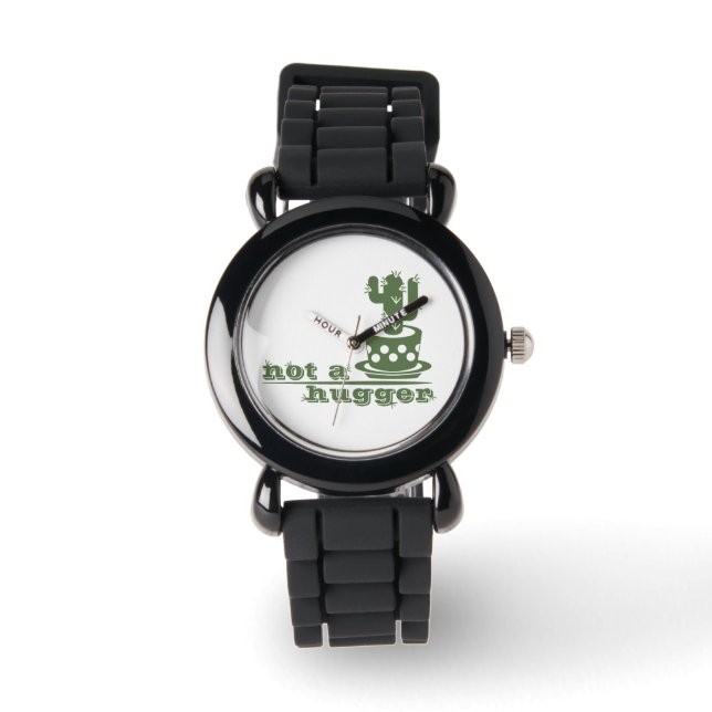 Cacti Not a hugger cactus funny saying Watch (Front)