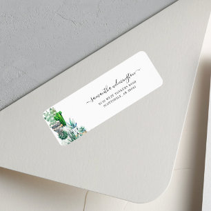 Cacti Plants Botanical Script Return Address