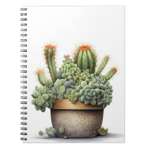 Cacti Plants in Pot Notebook