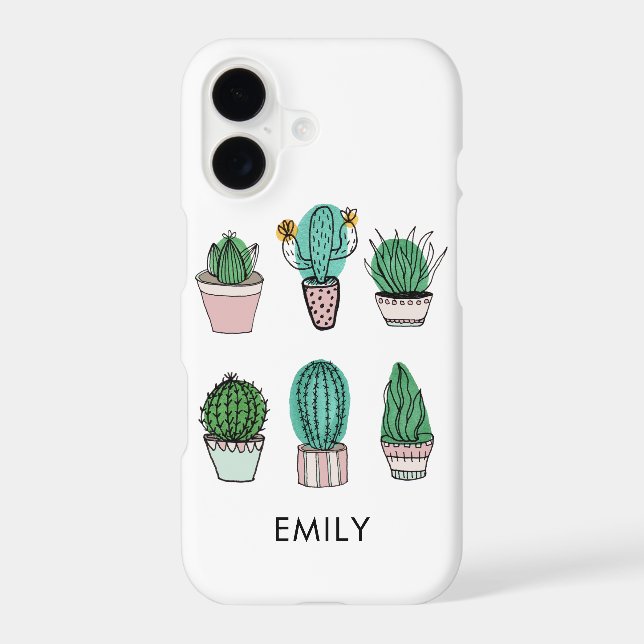 Cacti potted plant illustrated (Back)