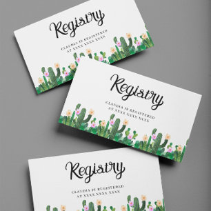 Cacti Registry Bridal Shower Enclosure Card