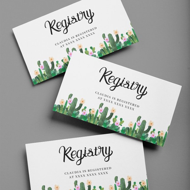 Cacti Registry Bridal Shower Enclosure Card (Creator Uploaded)