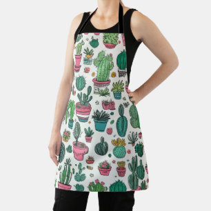 Cacti Succulent Pattern Apron