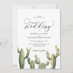 Cacti Succulents Cactus Boho Desert Wedding Invitation
