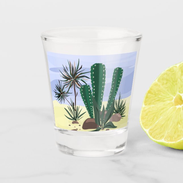 Cacti, succulents . shot glass (Front)
