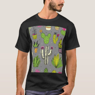 Cacti, succulents: tropical vintage background. T-Shirt
