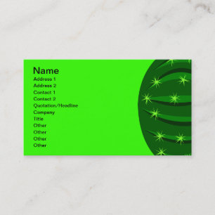 Cactus3 Vector GREEN SPARKLE CACTUS CACTI CARTOON Business Card