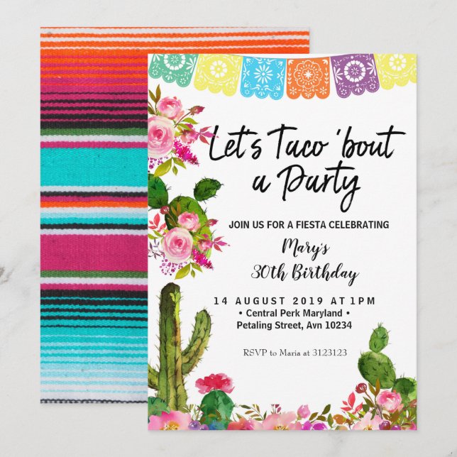 Cactus 30th Birthday Party Invitation (Front/Back)