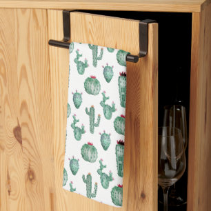 Cactus All Over Print Kitchen Towel, Customisable Tea Towel