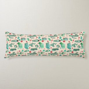 cactus and ladybug pattern - beige background body cushion