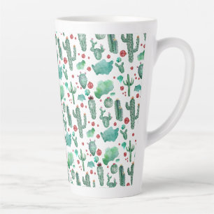 cactus and ladybug pattern - latte mug