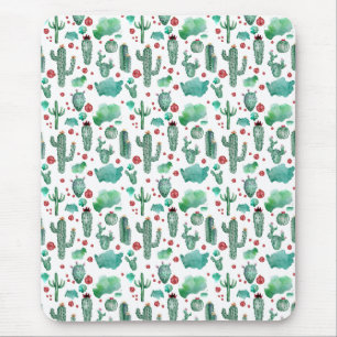 cactus and ladybug pattern - mouse mat