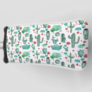 cactus and ladybug pattern -white background golf head cover
