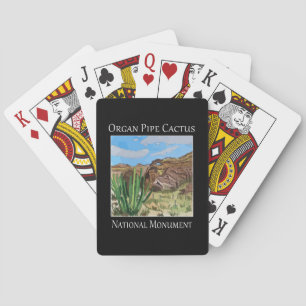 Cactus and mountains as seen in Organ Pipe Cactus  Playing Cards
